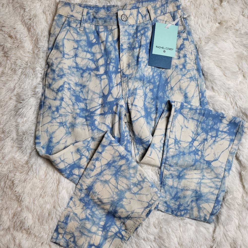 Target Blue and Cream Tie-Dye Straight Leg Pants